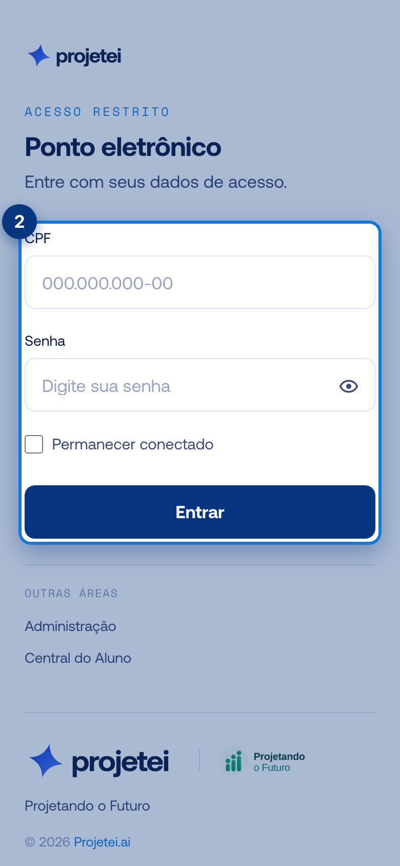 Tela do portal com CPF em destaque