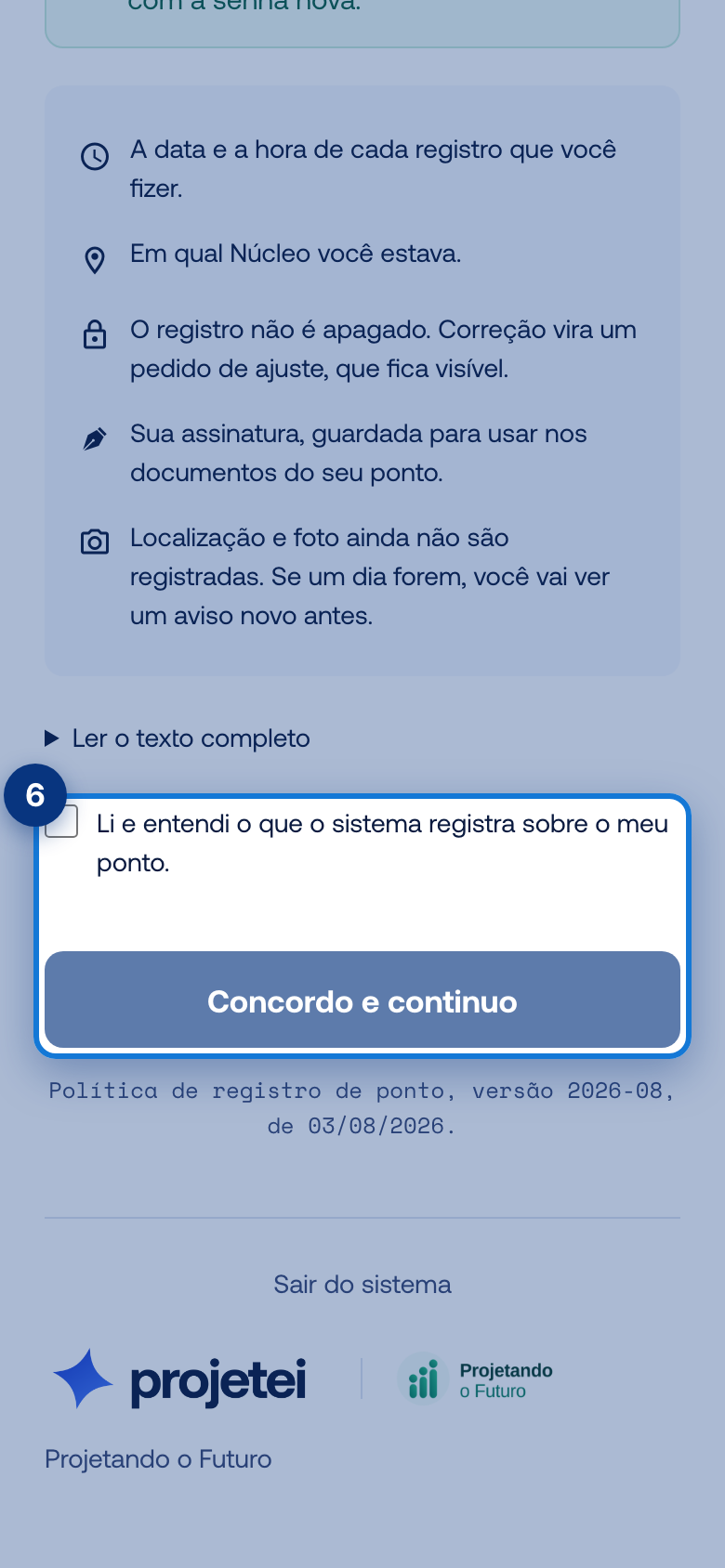 Tela do portal com O que o sistema registra em destaque